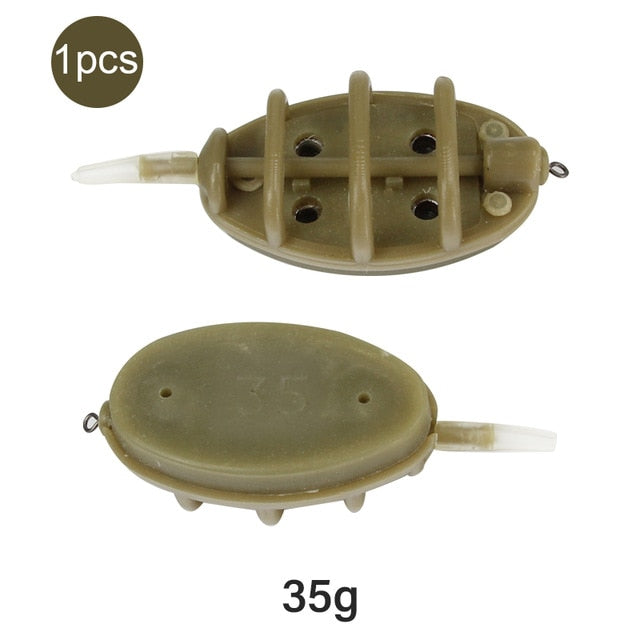 Mosodo Carp Fishing Method Feeder Mould 15g 20g 25g 35g 30g 40g 50g 60g Inline Feeders High Capacity lead sinker Bait Thrower