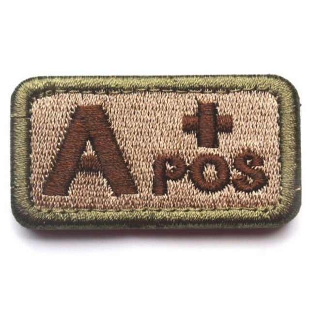 2.6*5CM Outdoor Tactical Military Badge Blood Type Patch Military Blood Type Patch Embroidered Morale