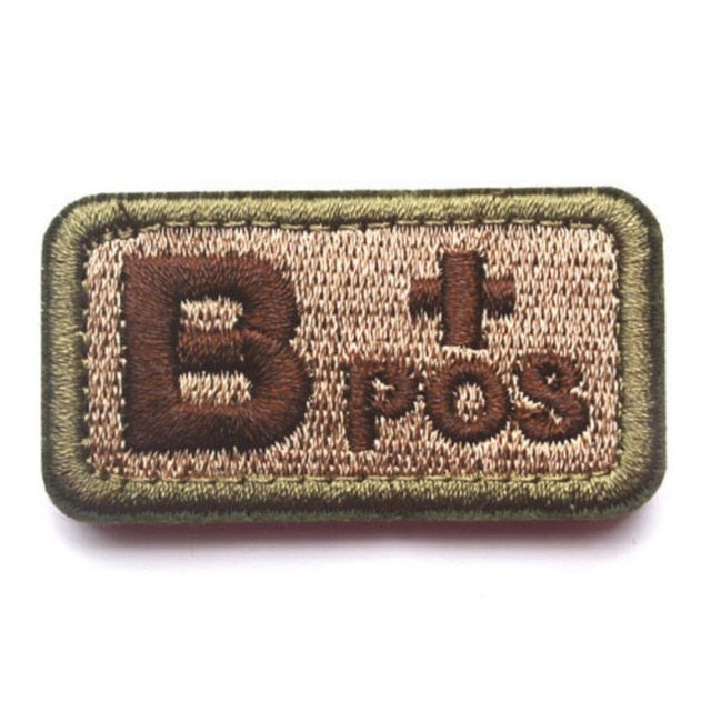 2.6*5CM Outdoor Tactical Military Badge Blood Type Patch Military Blood Type Patch Embroidered Morale