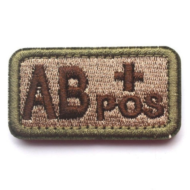 2.6*5CM Outdoor Tactical Military Badge Blood Type Patch Military Blood Type Patch Embroidered Morale