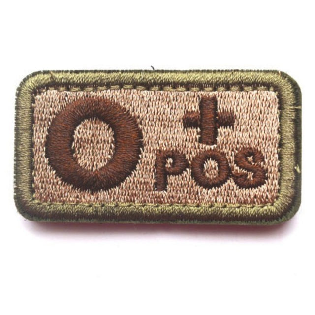 2.6*5CM Outdoor Tactical Military Badge Blood Type Patch Military Blood Type Patch Embroidered Morale