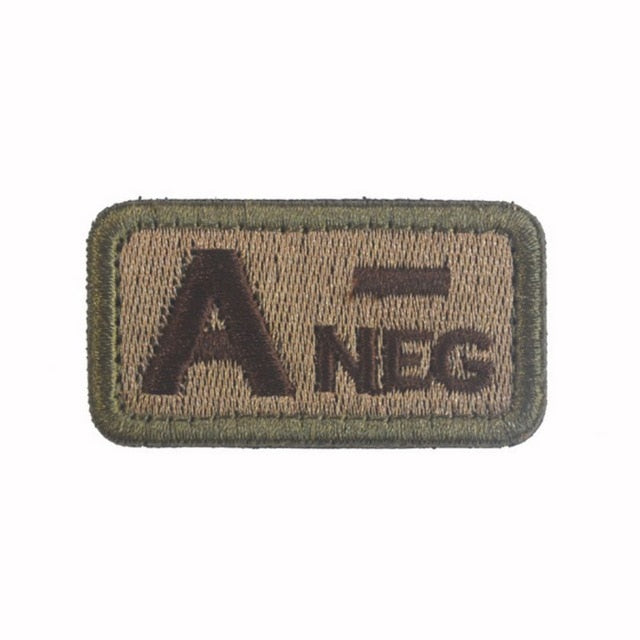 2.6*5CM Outdoor Tactical Military Badge Blood Type Patch Military Blood Type Patch Embroidered Morale