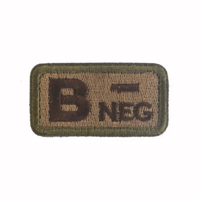 2.6*5CM Outdoor Tactical Military Badge Blood Type Patch Military Blood Type Patch Embroidered Morale
