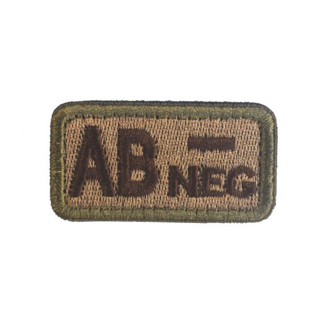 2.6*5CM Outdoor Tactical Military Badge Blood Type Patch Military Blood Type Patch Embroidered Morale