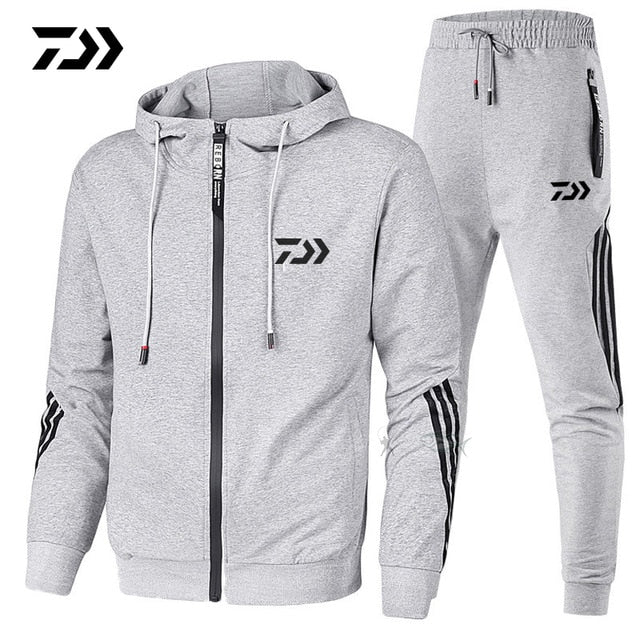 Daiwa Spring Autumn 2019  Fishing Suit Cotton Outdoor Camping Hiking Sport Set  Striped  Clothes Fishing Jacket Pants Suit