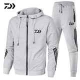 Daiwa Spring Autumn 2019  Fishing Suit Cotton Outdoor Camping Hiking Sport Set  Striped  Clothes Fishing Jacket Pants Suit