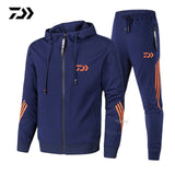 Daiwa Spring Autumn 2019  Fishing Suit Cotton Outdoor Camping Hiking Sport Set  Striped  Clothes Fishing Jacket Pants Suit