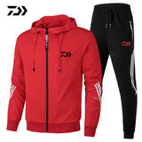 Daiwa Spring Autumn 2019  Fishing Suit Cotton Outdoor Camping Hiking Sport Set  Striped  Clothes Fishing Jacket Pants Suit