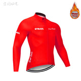 2019 Winter gules STRAVA Long Cycling JERSEY Bike Pants mens Ropa Ciclismo Thermal fleece bicycling Maillot Culotte wear