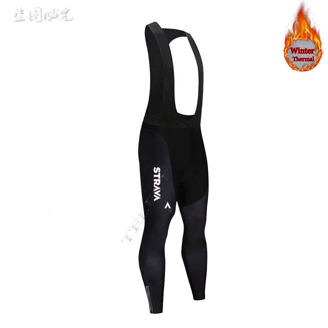 2019 Winter gules STRAVA Long Cycling JERSEY Bike Pants mens Ropa Ciclismo Thermal fleece bicycling Maillot Culotte wear