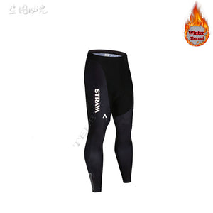 2019 Winter gules STRAVA Long Cycling JERSEY Bike Pants mens Ropa Ciclismo Thermal fleece bicycling Maillot Culotte wear