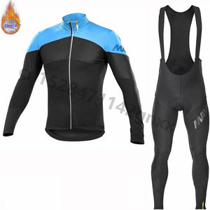 2019 New MAVIC Pro Team Winter Thermal Fleece Cycling Jersey Men Long Sleeve Set Outdoor Sport MTB Bike Clothing Ropa Ciclismo
