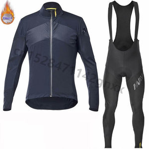 2019 New MAVIC Pro Team Winter Thermal Fleece Cycling Jersey Men Long Sleeve Set Outdoor Sport MTB Bike Clothing Ropa Ciclismo