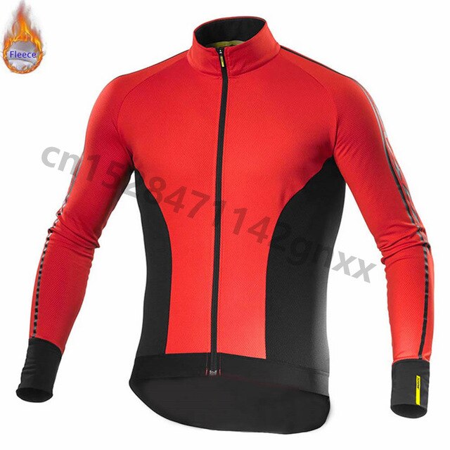2019 New MAVIC Pro Team Winter Thermal Fleece Cycling Jersey Men Long Sleeve Set Outdoor Sport MTB Bike Clothing Ropa Ciclismo