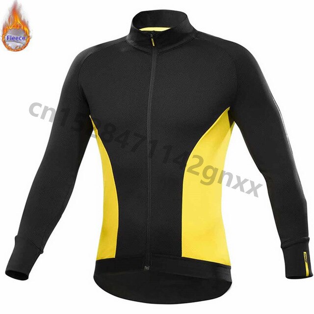 2019 New MAVIC Pro Team Winter Thermal Fleece Cycling Jersey Men Long Sleeve Set Outdoor Sport MTB Bike Clothing Ropa Ciclismo