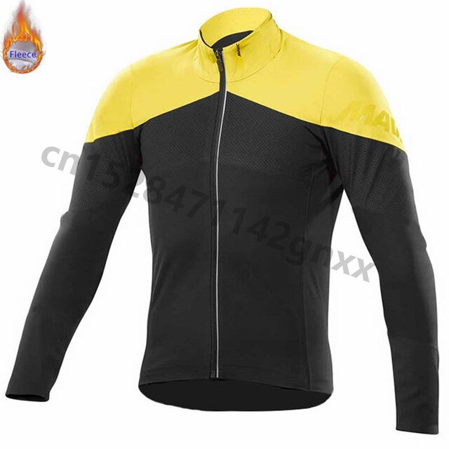 2019 New MAVIC Pro Team Winter Thermal Fleece Cycling Jersey Men Long Sleeve Set Outdoor Sport MTB Bike Clothing Ropa Ciclismo