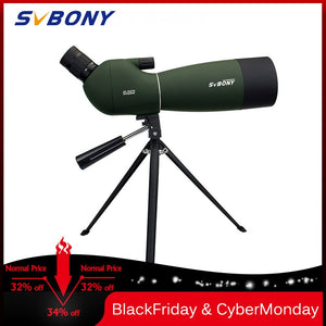 SVBONY SV28 50/60/70mm 3 Types Spotting Scope Waterproof Zoom Telescope +Tripod Soft Case for Birdwatching Target Archery F9308Z