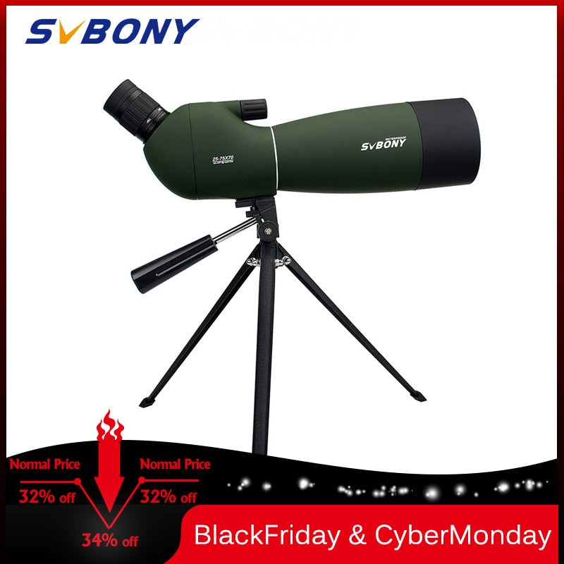 SVBONY SV28 50/60/70mm 3 Types Spotting Scope Waterproof Zoom Telescope +Tripod Soft Case for Birdwatching Target Archery F9308Z