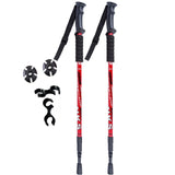 2Pcs/lot Anti Shock Nordic Walking Sticks Telescopic Trekking Hiking Poles Ultralight Walking Canes With Rubber Tips Protectors