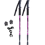 2Pcs/lot Anti Shock Nordic Walking Sticks Telescopic Trekking Hiking Poles Ultralight Walking Canes With Rubber Tips Protectors
