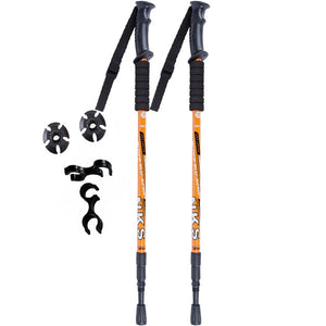 2Pcs/lot Anti Shock Nordic Walking Sticks Telescopic Trekking Hiking Poles Ultralight Walking Canes With Rubber Tips Protectors