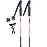2Pcs/lot Anti Shock Nordic Walking Sticks Telescopic Trekking Hiking Poles Ultralight Walking Canes With Rubber Tips Protectors