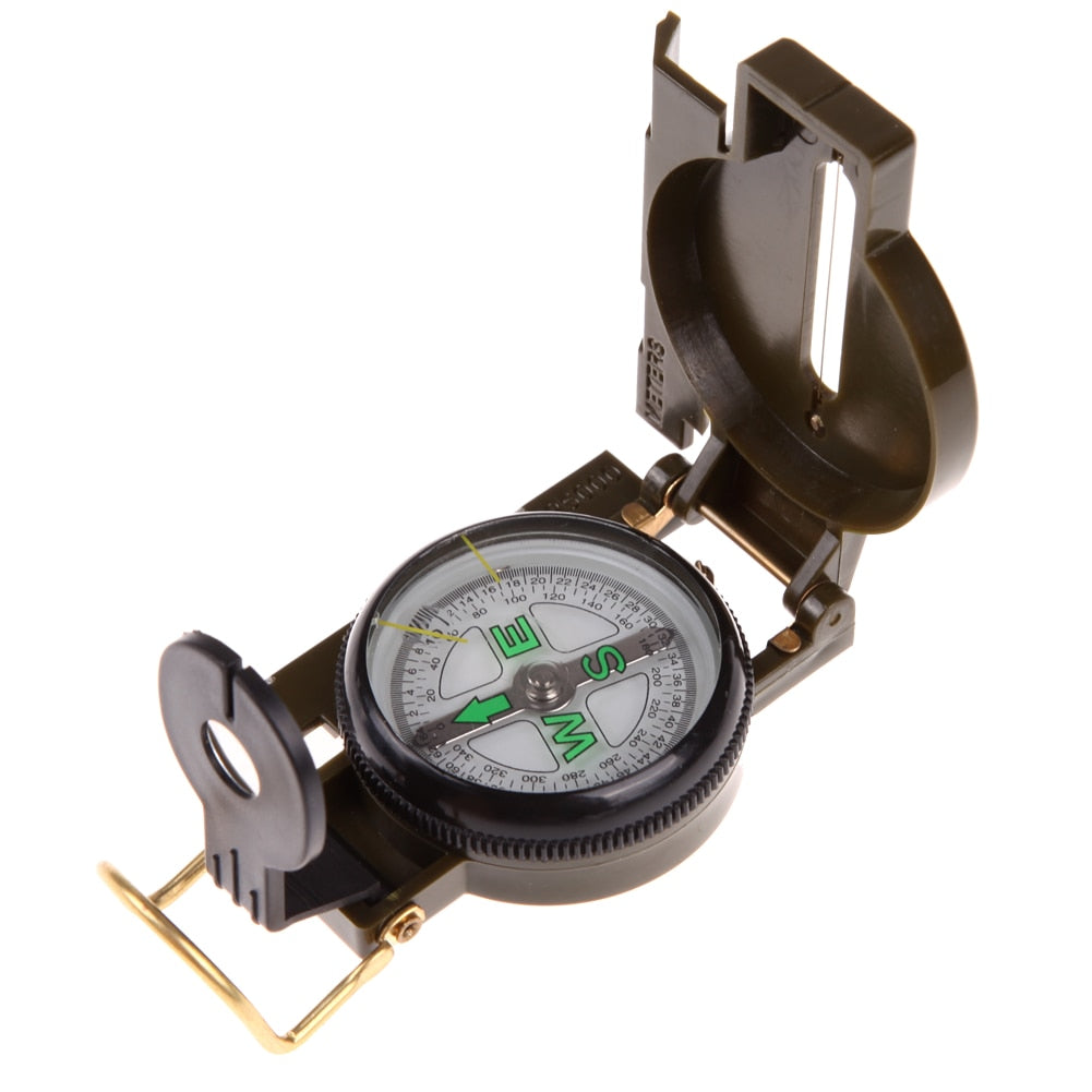 Portable Army Green Folding Lens Compass Military Multifunction Compass Boat Compass Dashboard Dash Mount Outdoor tools