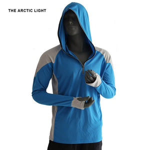 THE ARCTIC LIGHT Shirts Fishing Clothing Breathable Shirt Hiking Running Men Quick Drying UV Protection Long Sleeve Hooded