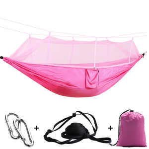Outdoor Camping Parachute Hammock Mosquito Net Flyknit Double Leisure Sleeping Hanging Chair Tent Travel Survival Army Green