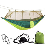 Outdoor Camping Parachute Hammock Mosquito Net Flyknit Double Leisure Sleeping Hanging Chair Tent Travel Survival Army Green