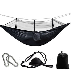 Outdoor Camping Parachute Hammock Mosquito Net Flyknit Double Leisure Sleeping Hanging Chair Tent Travel Survival Army Green