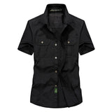 MANLI Outdoor Men's Summer Shirts Brand Short Sleeve Shirt 100% Pure Cotton jeep Army Green Clothing Fishing Trekking Hiking