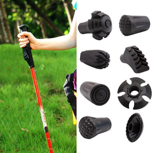 Outdoor Hiking Nordic Walking Sticks Tips Protectors Hiking Pole Replacement Tips Adjustable Walking Stick Head Protecter Tools
