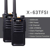 (2pcs) KSUN X-30 Handheld Walkie Talkie Portable Radio 8W High Power UHF Handheld Two Way Ham Radio Communicator HF Transceiver