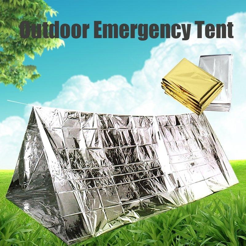 210cm x140 CM Outdoor camping equipment Emergency Blankets Cold-proof Waterproof Blanket Tent Survival Rescue Camping Shelter