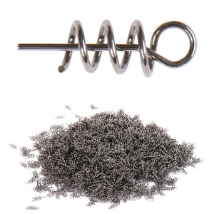 50PCS or 100PCS/lot Fishing Hook Soft Bait Spring Centering Pins Fixed Latch Needle Spring Twist Crank Lock For Soft Lure Latch