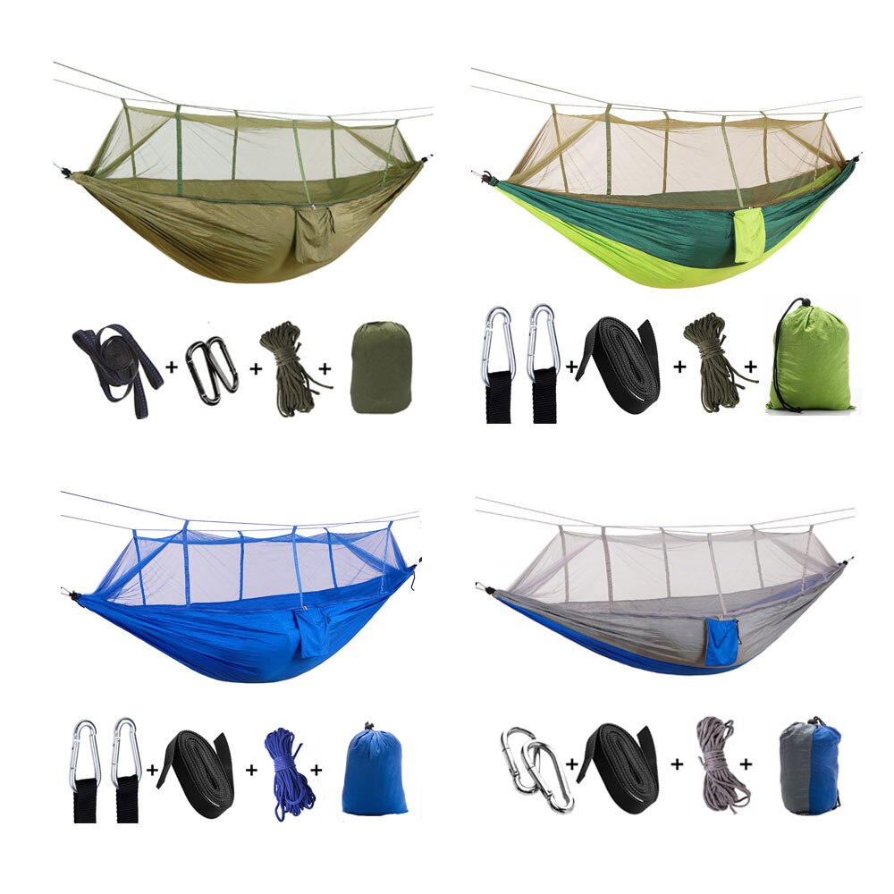 Outdoor Portable Hammock Double Person Camping Survival Garden Swing Hunting Hanging Sleeping Chair Travel Furniture Parachute