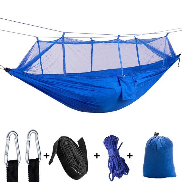 Outdoor Portable Hammock Double Person Camping Survival Garden Swing Hunting Hanging Sleeping Chair Travel Furniture Parachute